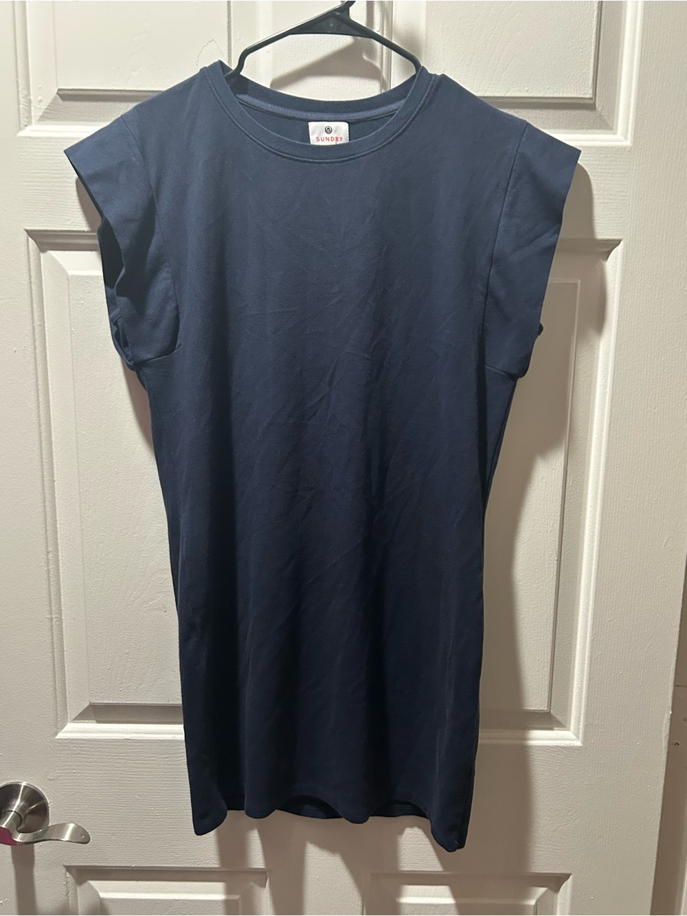 Sundry Statement Shoulder Dress in Navy Size 2 (Medium)